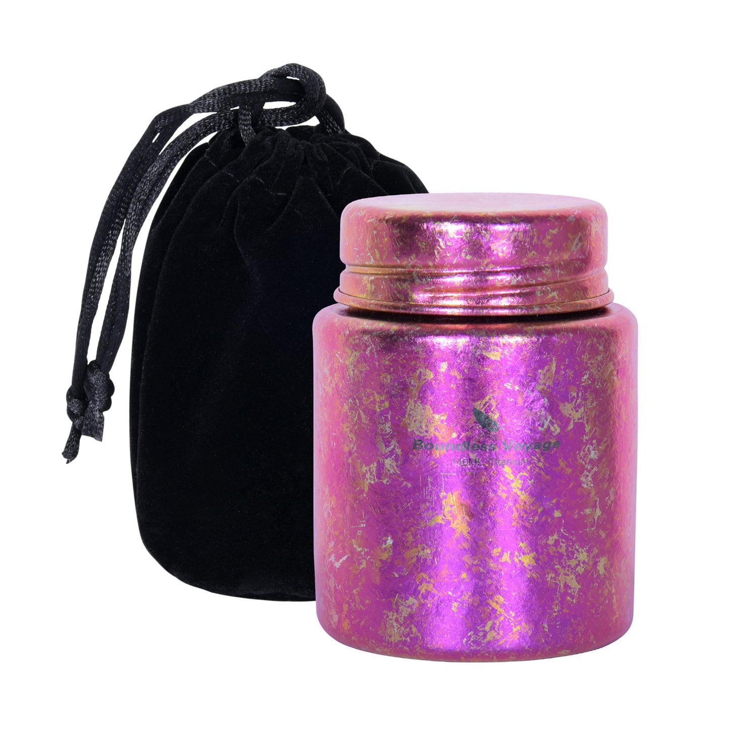 Boundless Voyage Mini Titanium Tea Caddy – Colorful Ice Texture Tea Canister for Loose Leaf Tea, Coffee, Spices & Portable Dry Storage