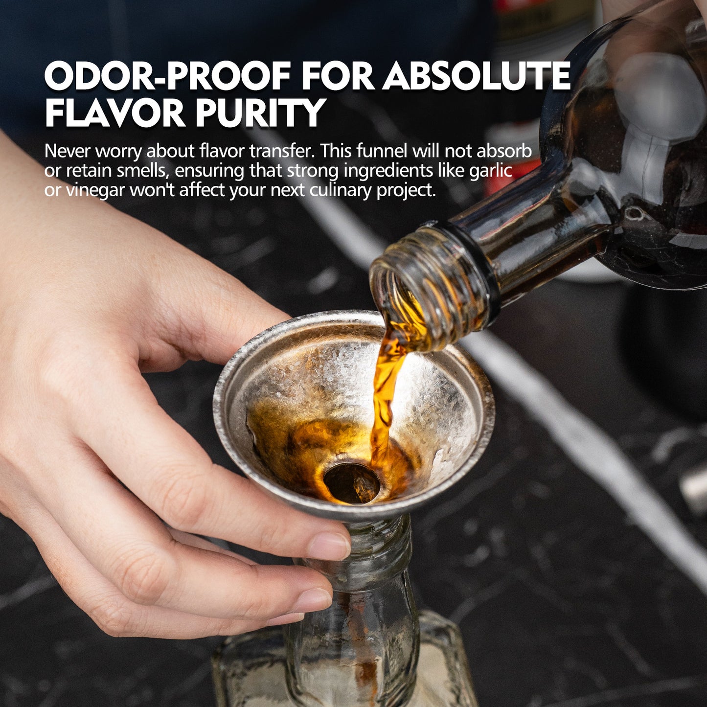 Boundless Voyage Titanium Funnel | Ultralight No-Spill Refilling Tool | Anti-Clog Food-Grade Metal Funnel for Hip Flasks, Essential Oils, Lab & Camping Kitchen