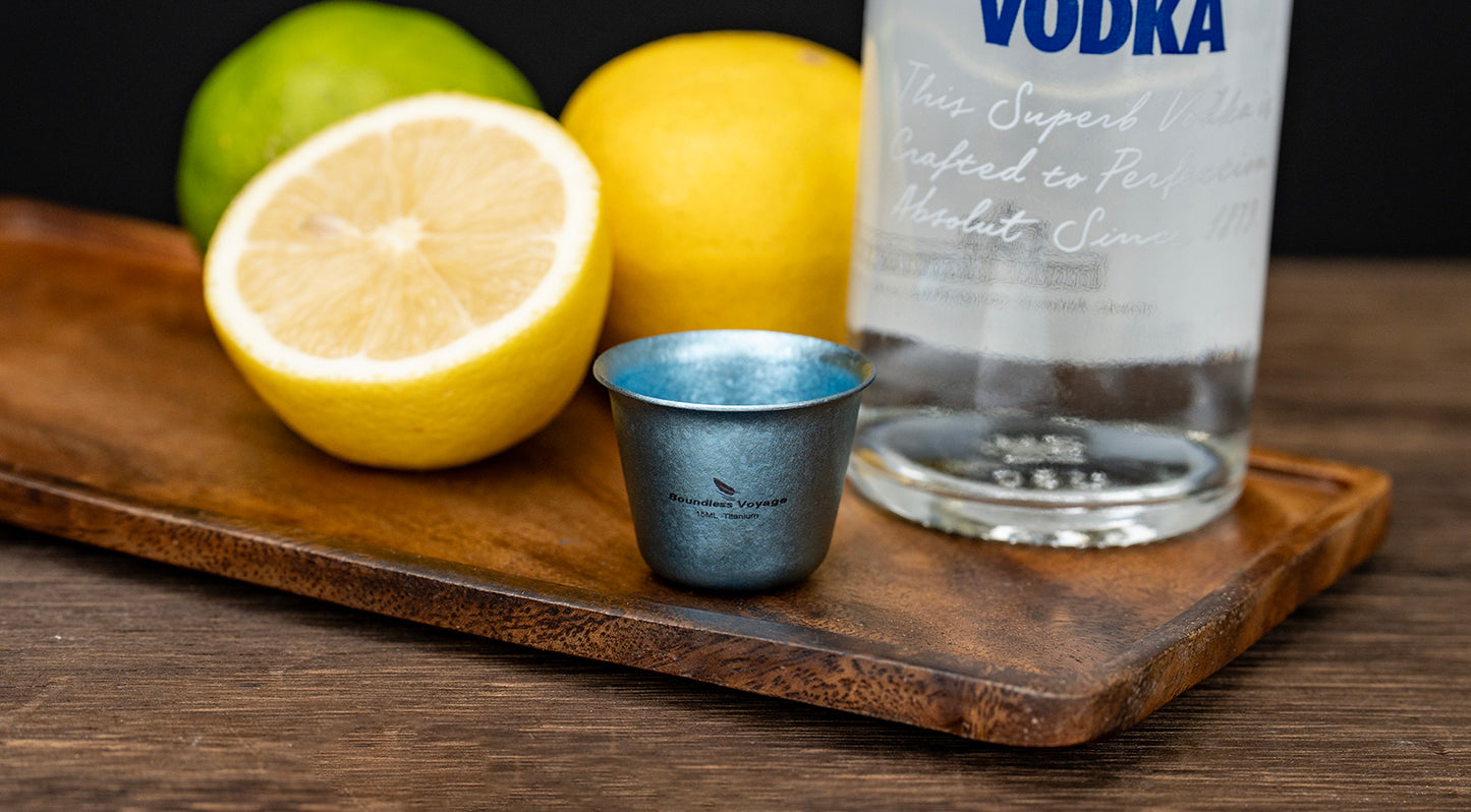 Boundless Voyage Ultralight Titanium Mini Cup | Portable Teacup & Whiskey Shot Glass | Small Metal Espresso Cup for Camping, Hiking & Home Use | BPA-Free & Healthy Drinkware