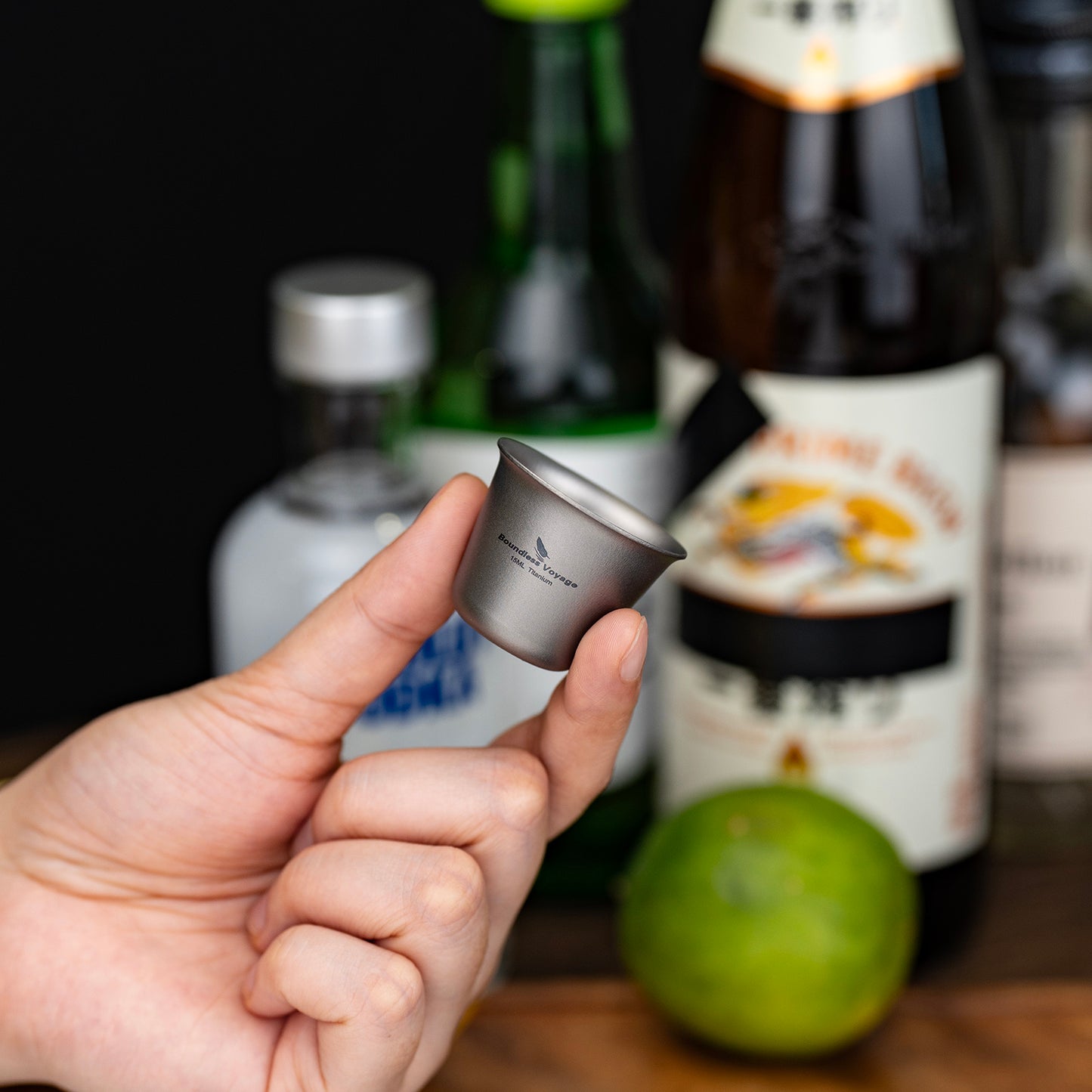 Boundless Voyage Ultralight Titanium Mini Cup | Portable Teacup & Whiskey Shot Glass | Small Metal Espresso Cup for Camping, Hiking & Home Use | BPA-Free & Healthy Drinkware