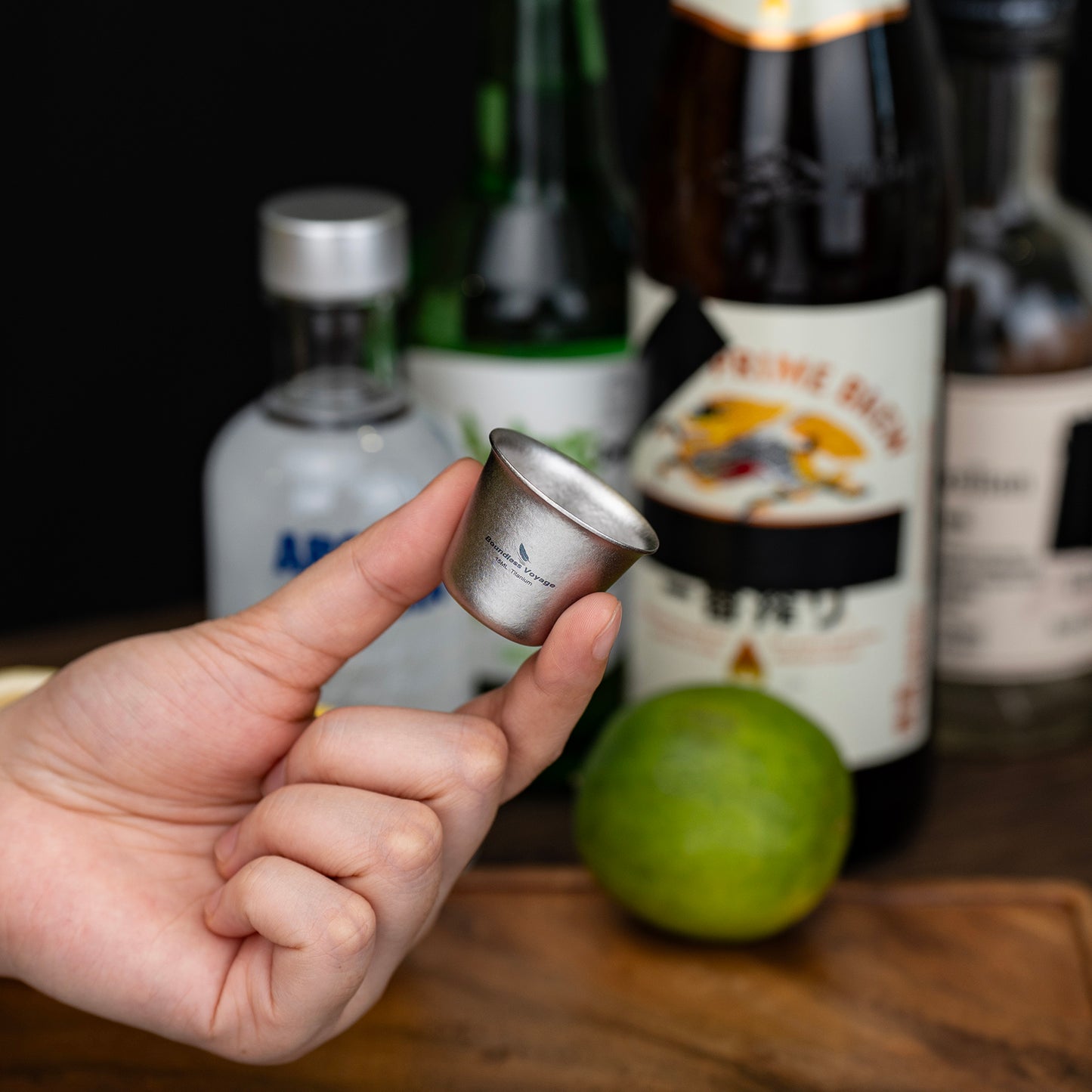 Boundless Voyage Ultralight Titanium Mini Cup | Portable Teacup & Whiskey Shot Glass | Small Metal Espresso Cup for Camping, Hiking & Home Use | BPA-Free & Healthy Drinkware