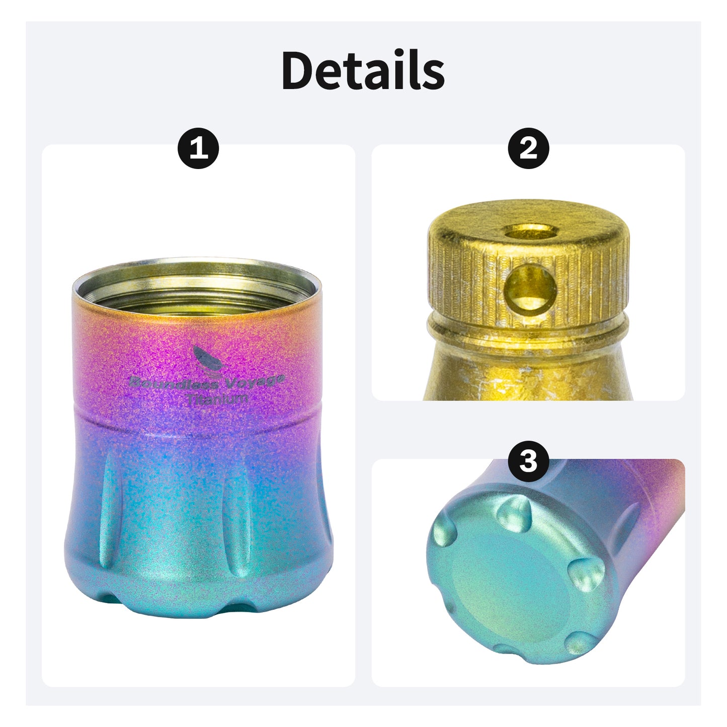 Boundless Voyage Titanium Pill Container – Waterproof Mini Keychain Pill Holder, Ultralight EDC Storage Case for Travel & Camping