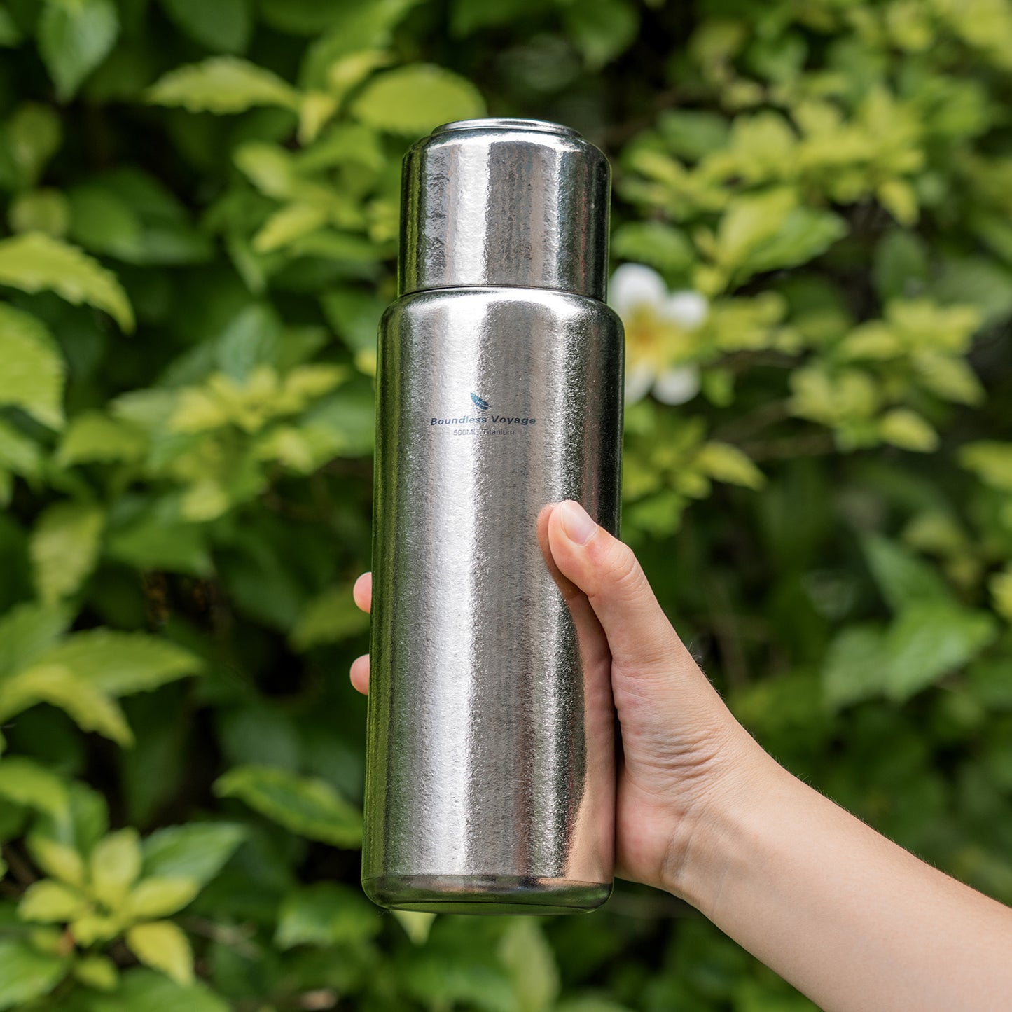 Boundless Voyage 500ml Titanium Bottle with Lid Double-Walled Insulated Water Bottle Keeps Hot or Cold