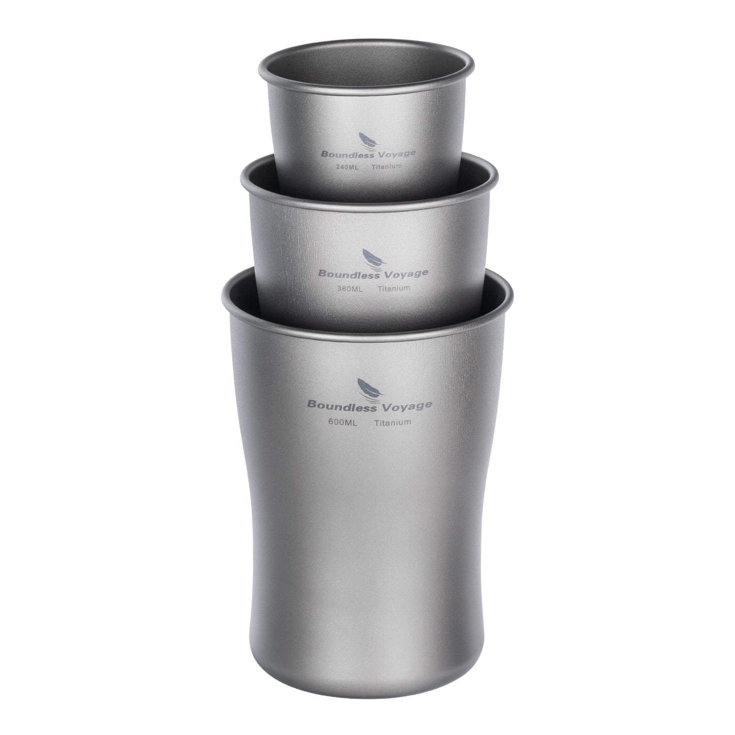 Boundless Voyage Titanium Beer Mugs Ultralight Coffee Tea Juicy Cups for Outdoor Camping Picnic 240ml 380ml 600ml