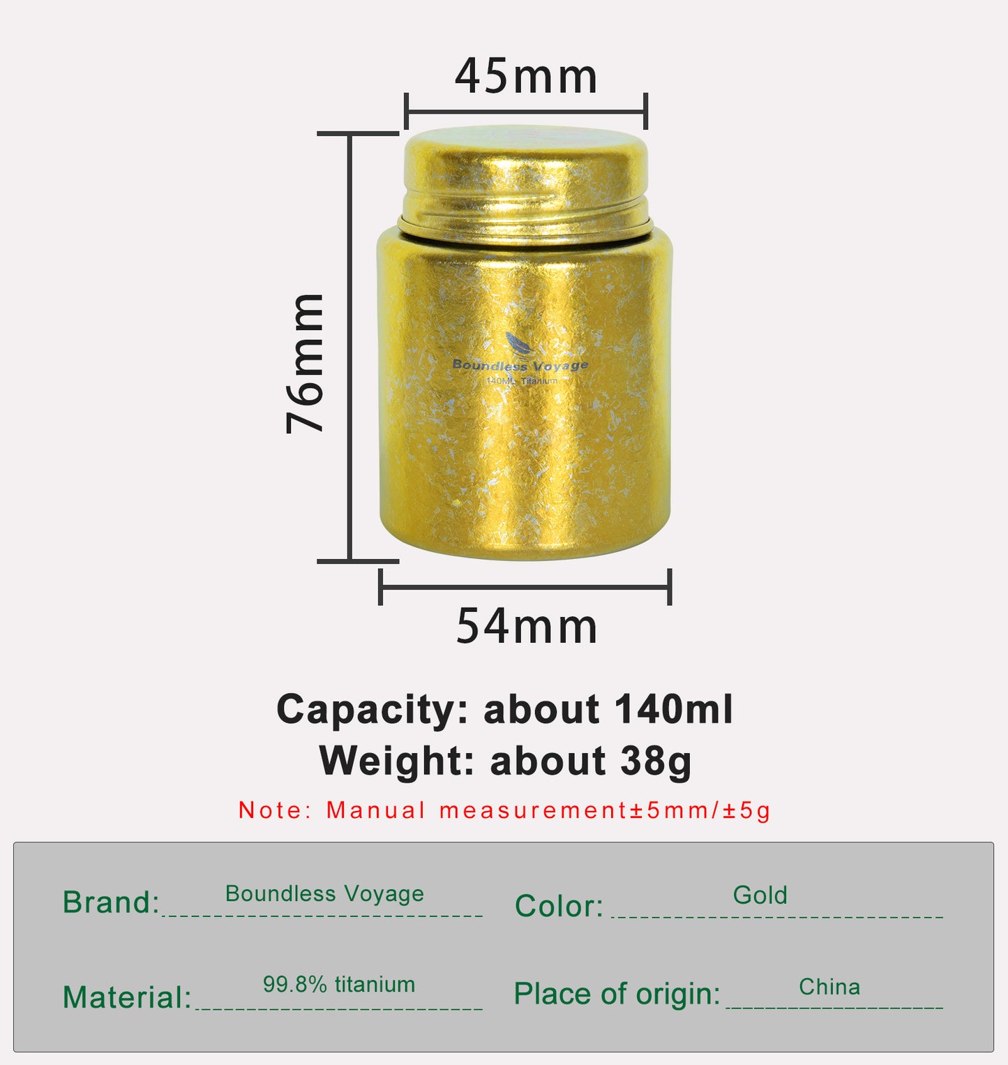 Boundless Voyage Mini Titanium Tea Caddy – Colorful Ice Texture Tea Canister for Loose Leaf Tea, Coffee, Spices & Portable Dry Storage