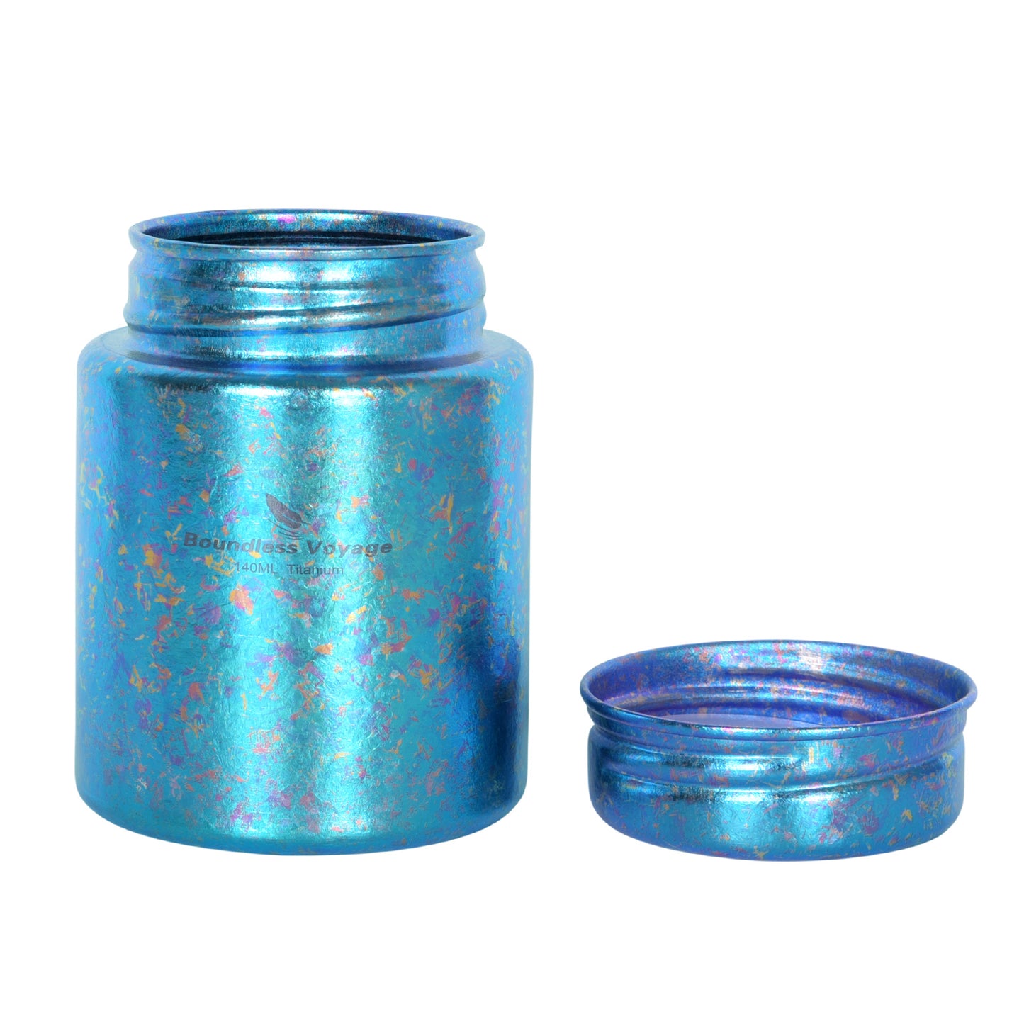 Boundless Voyage Mini Titanium Tea Caddy – Colorful Ice Texture Tea Canister for Loose Leaf Tea, Coffee, Spices & Portable Dry Storage