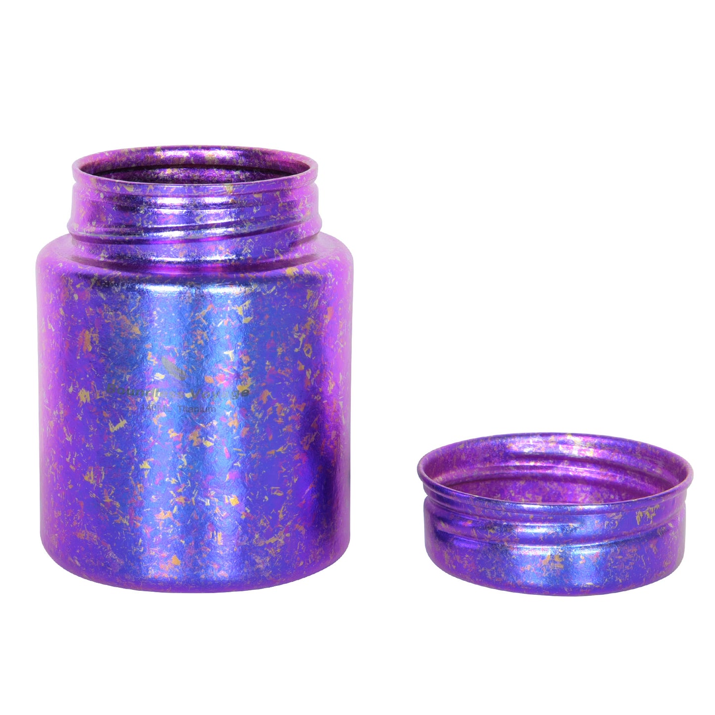 Boundless Voyage Mini Titanium Tea Caddy – Colorful Ice Texture Tea Canister for Loose Leaf Tea, Coffee, Spices & Portable Dry Storage