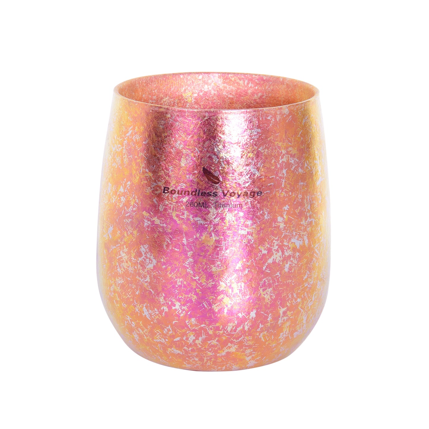 Boundless Voyage 260ml Double-Wall Titanium Cup – Colorful Insulated Mug with Ice Texture, Ultralight TA1 Titanium Coffee Tea Cup for Camping, Beer & Travel