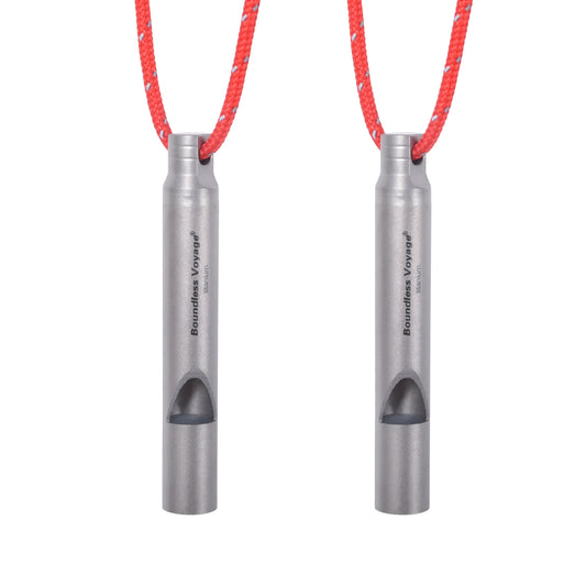 Boundless Voyage Titanium Whistle Outdoor Camping Hiking Hunting Climbing Emergency Survival Loud Whistle Coaches Training Sports Whistle With Lanyard