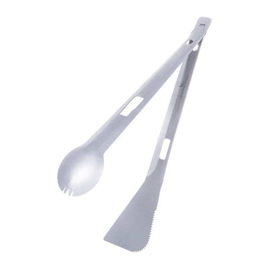 Boundless Voyage Titanium Alloy Tong, Spork，Shovel and Spatula All-In-One Utensil for Portable Lightweight Multi Utensil for Camping Kitchen Cookware