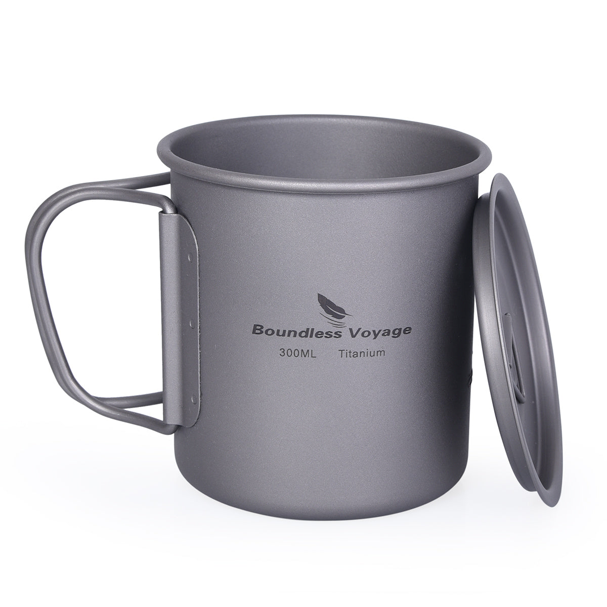 Boundless Voyage Titanium Cup with Lid Outdoor Camping Ultralight Water Tea Coffee Mug 300ml