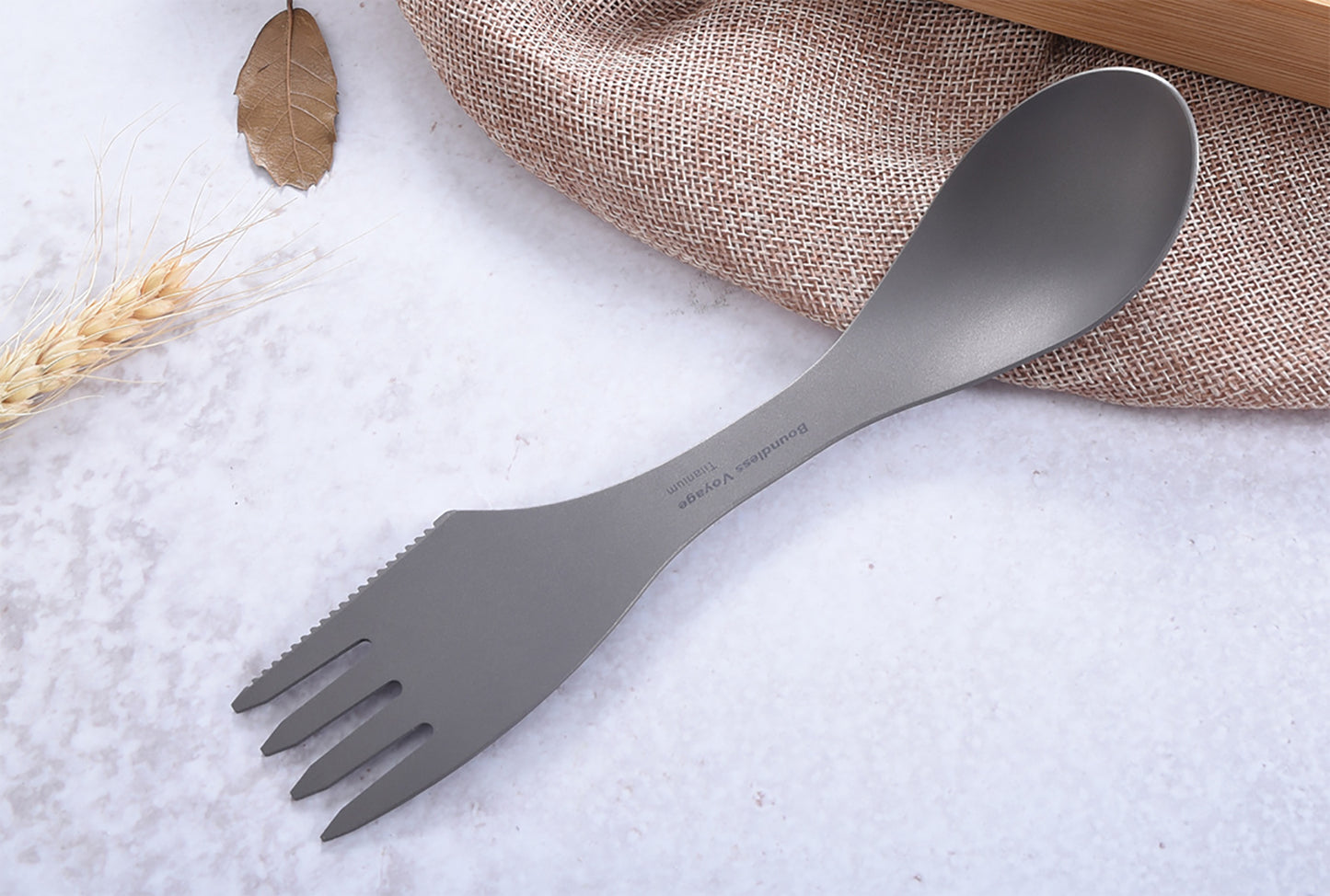 Boundless Voyage Titanium Spoon&Fork For Outdoor Camping Home Kitchen Spork Lightweiht