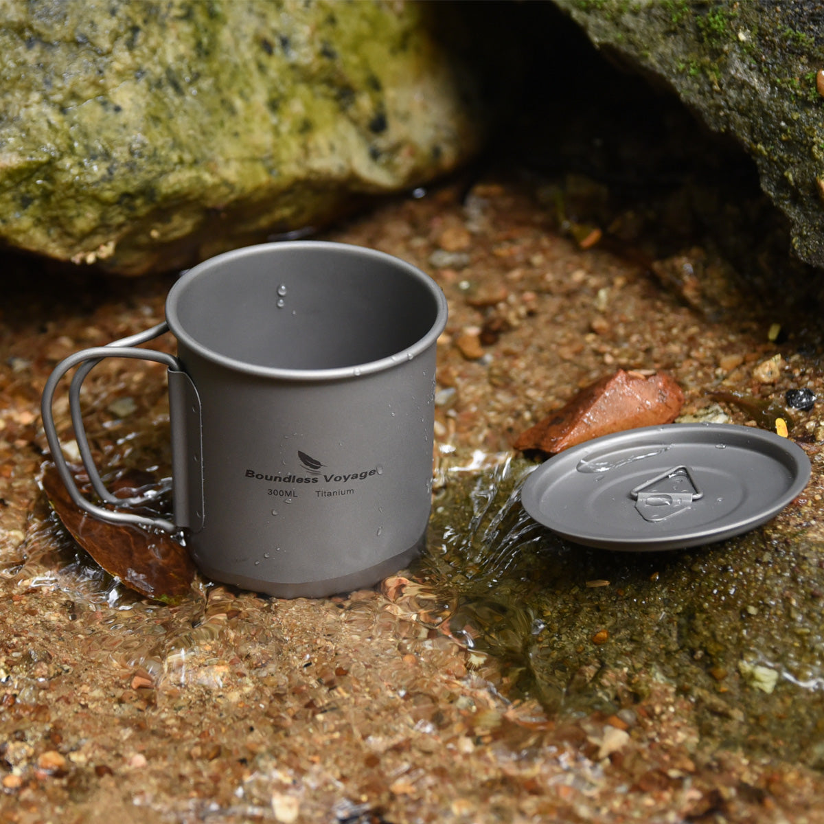 Boundless Voyage Titanium Cup with Lid Outdoor Camping Ultralight Water Tea Coffee Mug 300ml