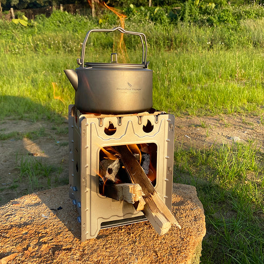 Boundless Voyage 1L Titanium Camping Kettle with Filter – Ultralight Large-Capacity Outdoor Teapot with Folding Handle