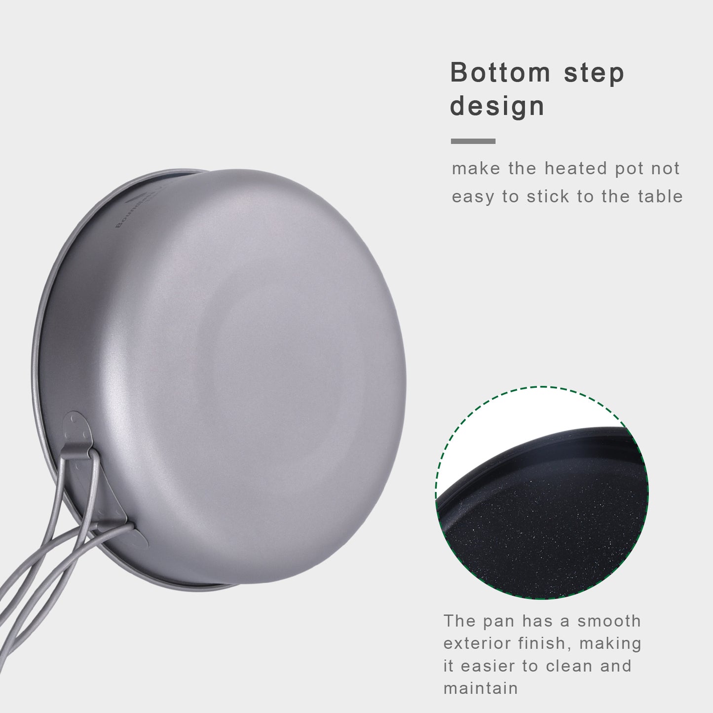 Boundless Voyage Titanium Non-stick Frying Pan with Ceramic Coating Folding Handle Outdoor Camping Picnic Hiking Plate Dish Bowl