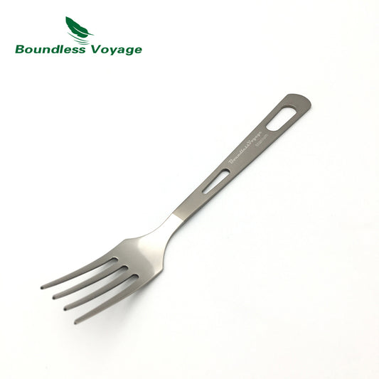 Boundless Voyage Titanium Tableware Camping Fork Outdoor Cutlery  Lightweight