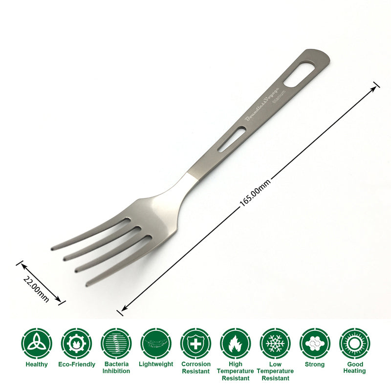 Boundless Voyage Titanium Tableware Camping Fork Outdoor Cutlery  Lightweight