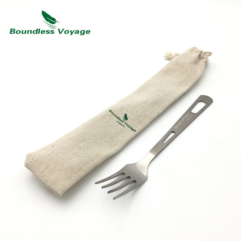 Boundless Voyage Titanium Tableware Camping Fork Outdoor Cutlery  Lightweight