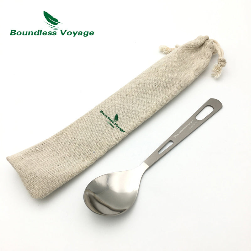 Boundless Voyage Titanium Cutlery Titanium Spoon  For Home Outdoor Camping Lightweight