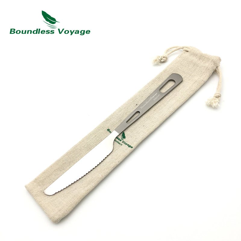 Boundless Voyage Titanium Cutlery Titanium Knife  For Home Outdoor Camping Lightweight