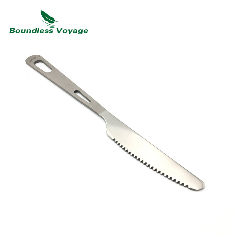 Boundless Voyage Titanium Cutlery Titanium Knife  For Home Outdoor Camping Lightweight